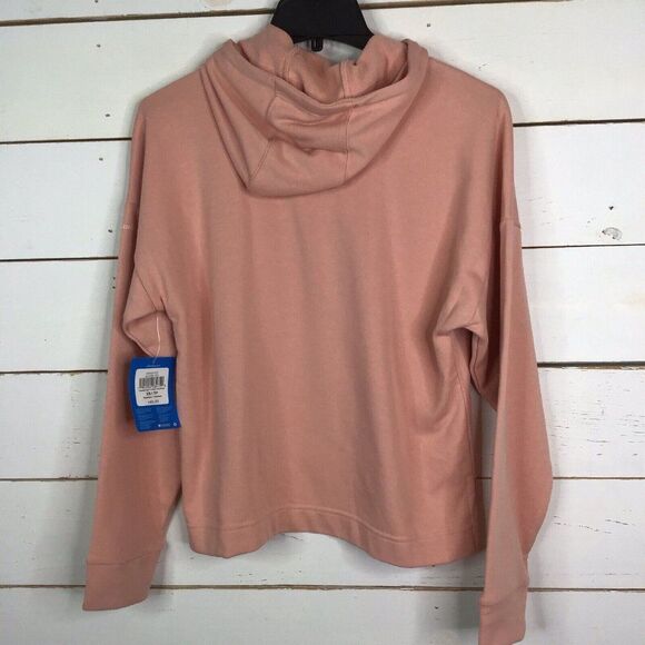 New Columbia Logo II French Terry Hoodie Pullover Faux Pink Women's XS - Picture 2 of 7